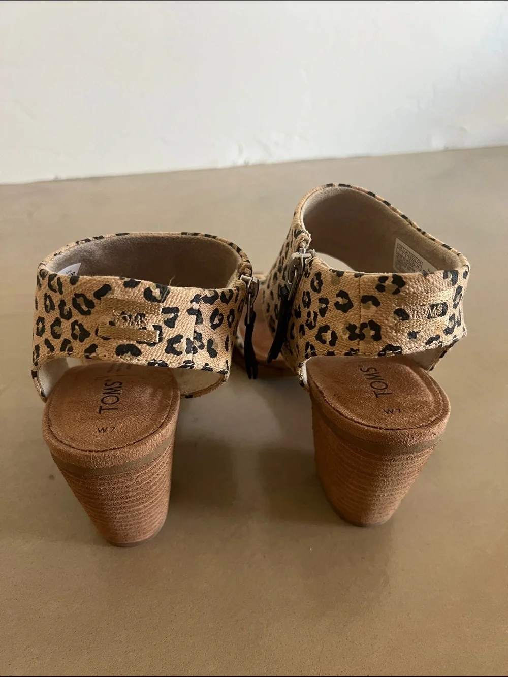 Toms Leopard Print Wedge Sandals - Brown/Black - Picture 6 of 6